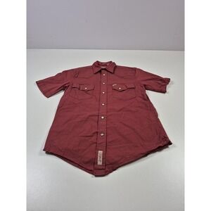 Rafter C Cowboy Collection Shirt Mens Small Red Geometric Snap Western Stretch